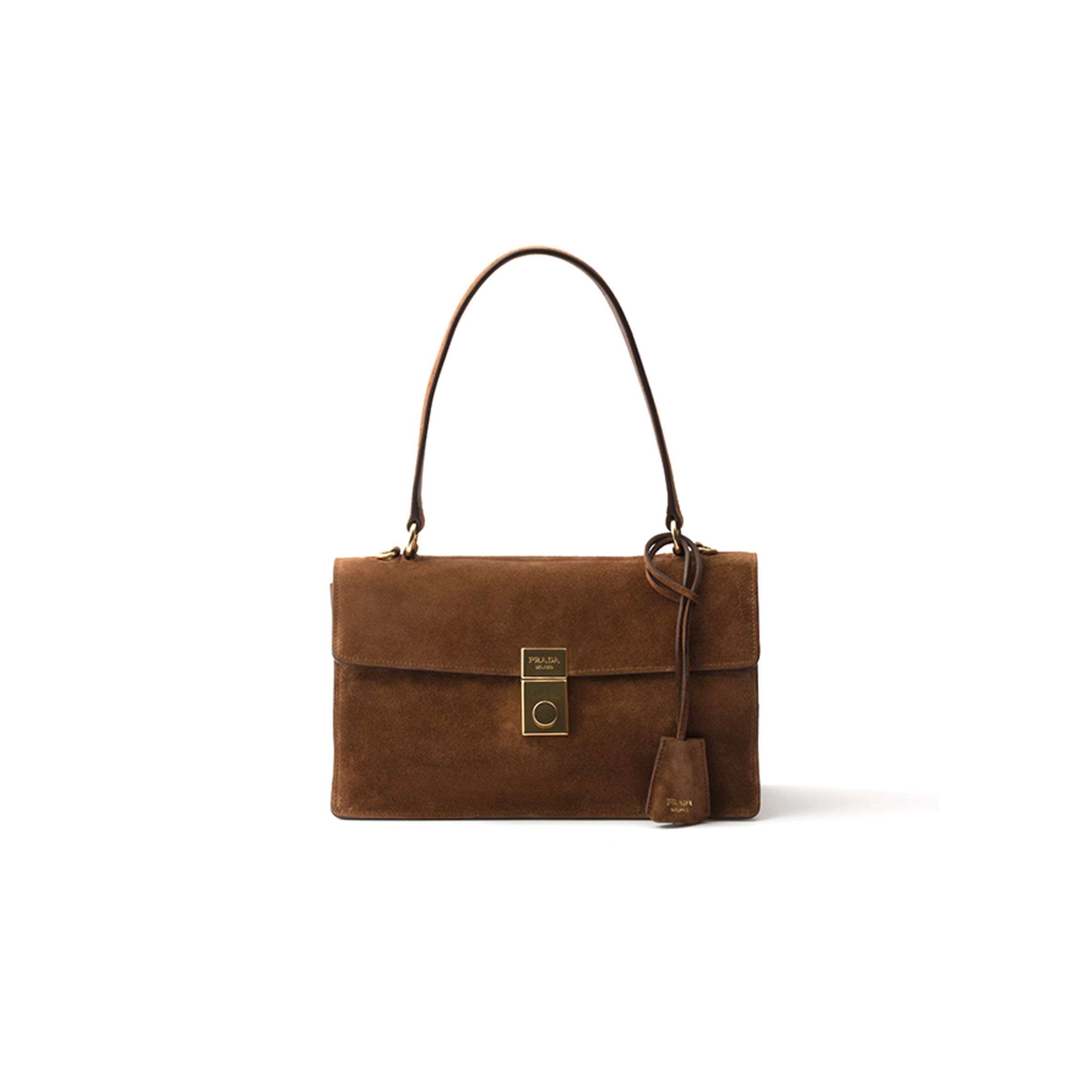 Pra*a soft sound medium suede shoulder bag 1bn023 (28*16*10cm)